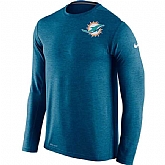Men's Miami Dolphins Nike Aqua Dri FIT Touch Long Sleeve Performance T-Shirt,baseball caps,new era cap wholesale,wholesale hats